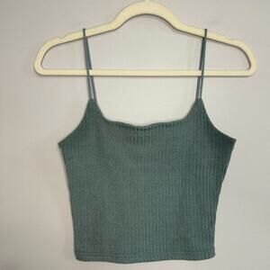 SHEIN Green Ribbed Cropped Camisole Women’s Size Small Cami